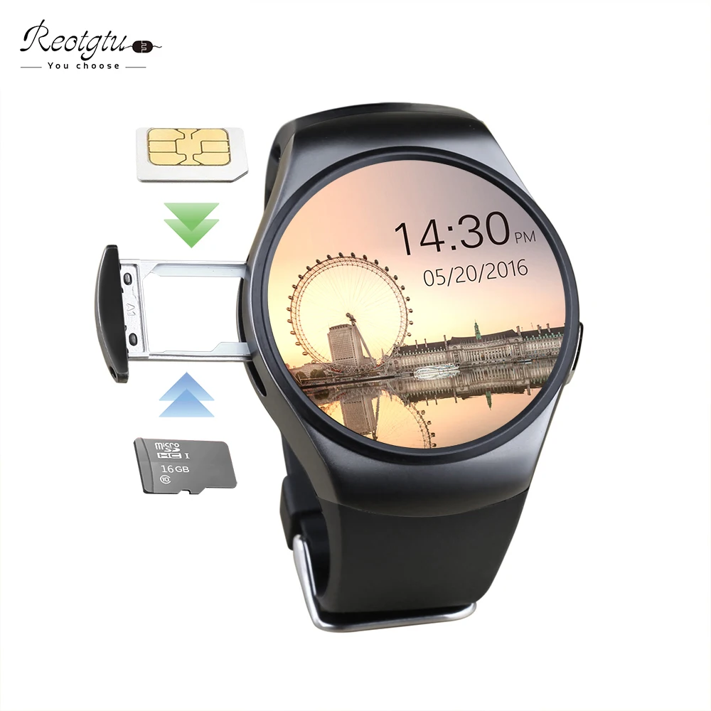 [Подлинный] KW18 Bluetooth Смарт-часы Полный Экран Поддержка sim-карта TF SmartWatch телефон Heart