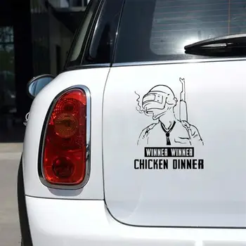 

1Pcs 25*20cm For PUBG Game Player Car Sticker Winner Winner Chicken Dinner Vinyl Car Body Rear Windshield Styling Decal Stickers