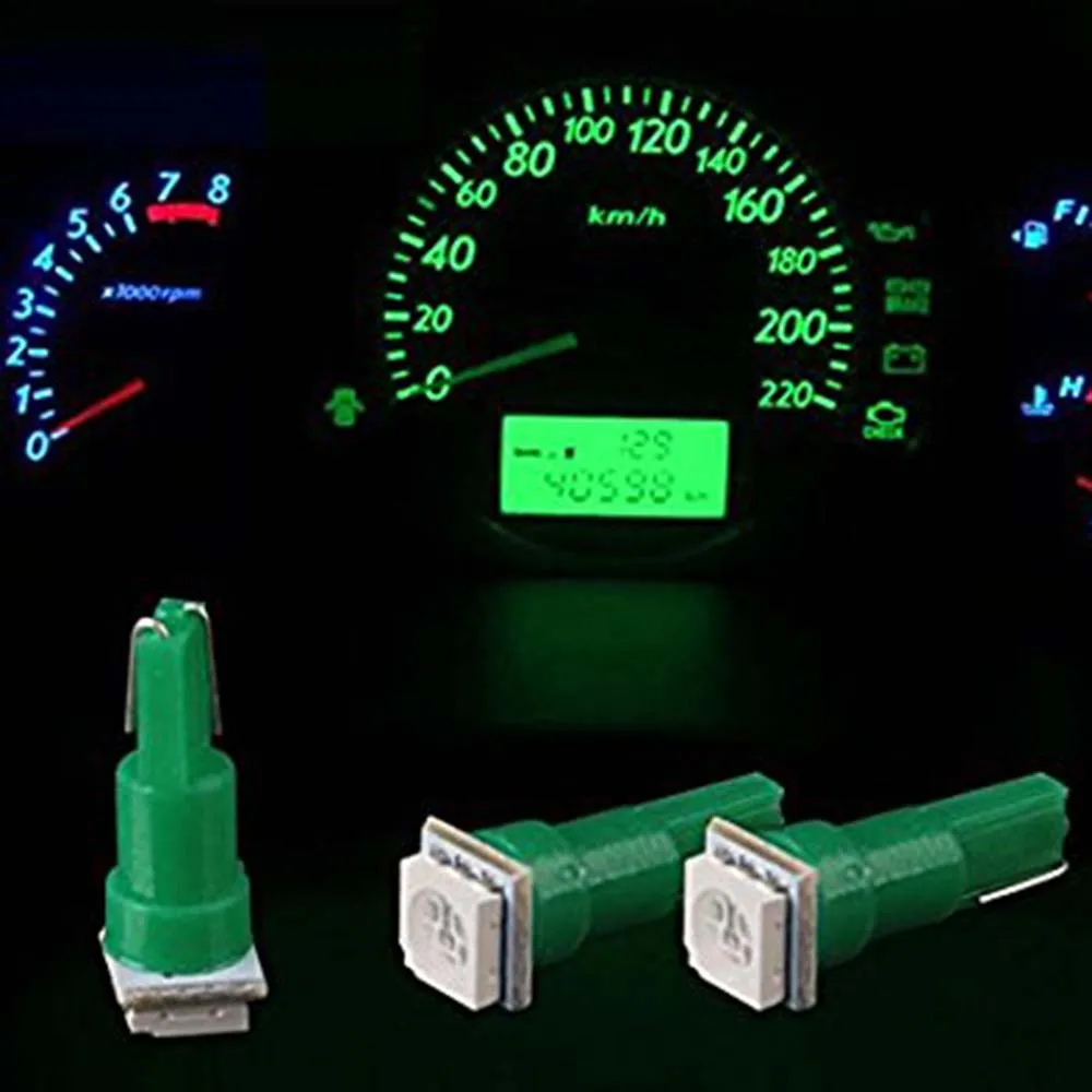 200x T5 Led автомобиль 74 206 1SMD 5050 Лампа Клин база приборной панели лампа Белый Красный