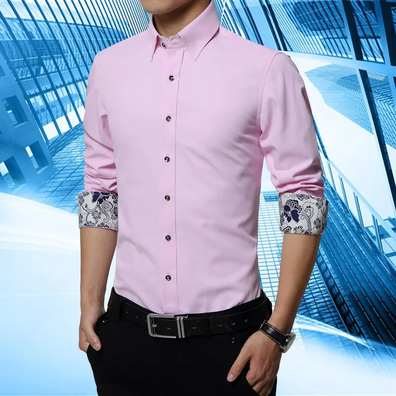Nice Spring Autumn Nice Style For Men Shirts Fashion turn down Collar
