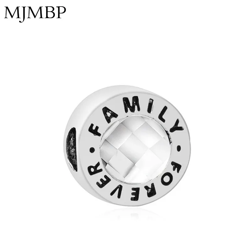 

Family Forever Crystal DIY Jewelry Fashion Charms Beads Fit Pandoraa Gift For Bracelet & Necklaces Jewelry making Women Gifts