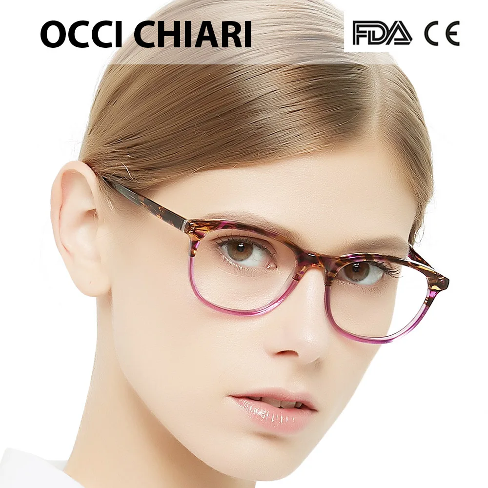 OCCI очки chiari Женская оправа прозрачные линзы близорукость оптические очки модные ацетатные очки для глаз розовый красный MEGHA