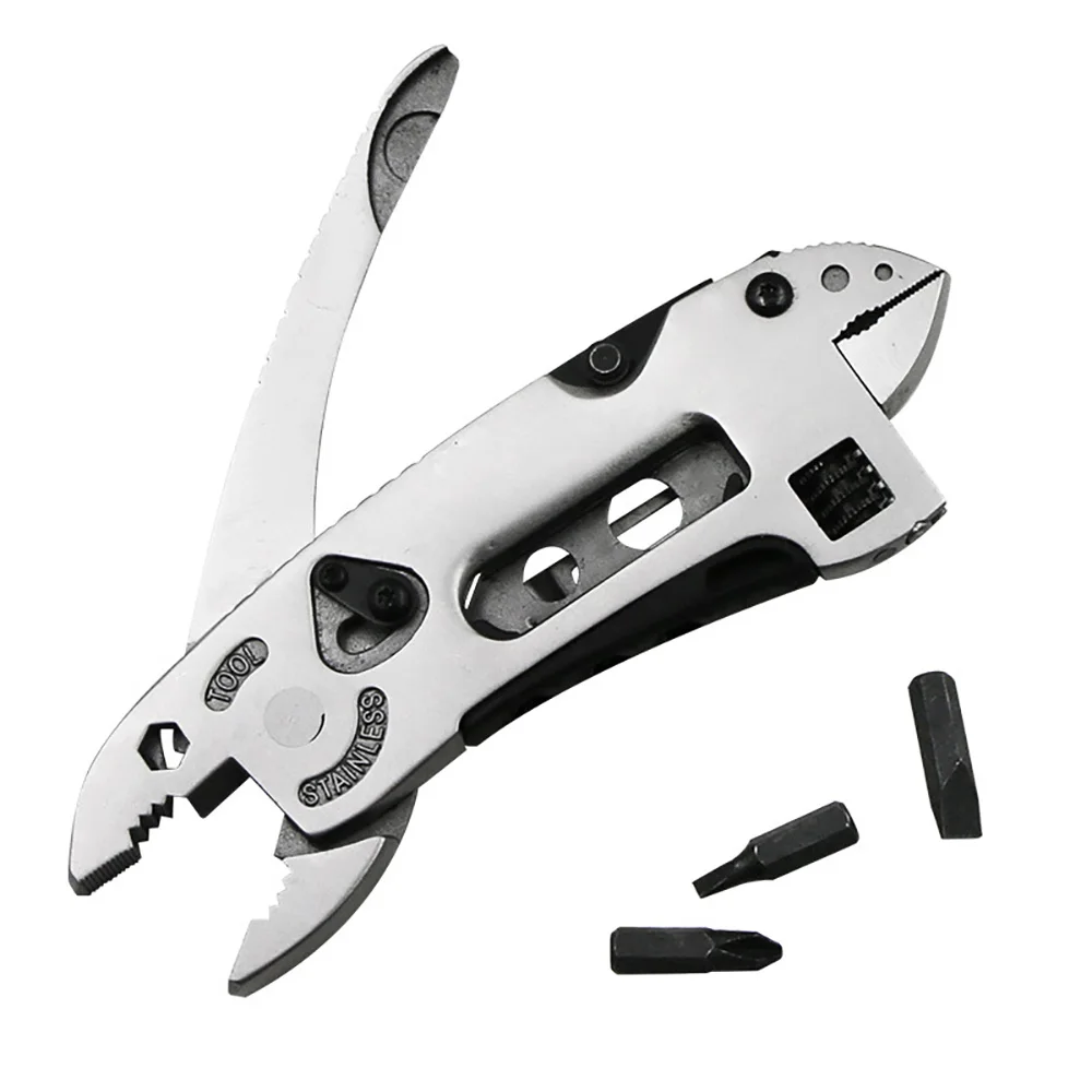 

Stainless Steel Folding Multi Tools Knife Repair Screwdriver Adjust Plier Spanner Foldable Camping Survival EDC Outdoor Tool