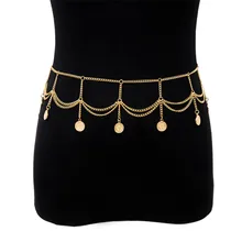 Sexy Gypsy Waist Belt Chain For Women Charm Beach Outfit Multilayer Tassel Coin Belly Bikini Chain Women Dance Jens Body Jewelry chic hollow tassel bikini body chain for women