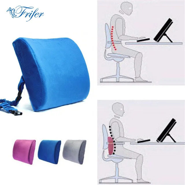 Ergonomic Memory Foam Pillows Car Office Chair Back Seat Cushion Ergonomic Memory Foam Pillows Car Office Chair Back Seat Cushion Double Buckle Rebound Pressure Mage Backrest