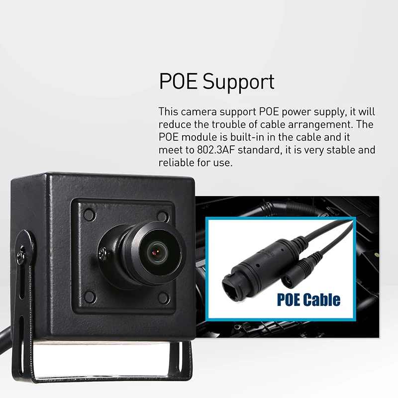 POE H.265 рыбий глаз HD 3 Мп мини тип внутренняя IP камера 1296P / 1080P панорамная