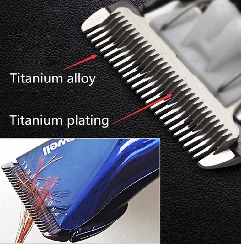 Профессиональная машинка для стрижки волос перезаряжаемый триммер литиевая батарея титановый сплав лезвие резак Регулируемая расческа тонкая Настройка 100-240 В