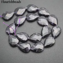 2 пряди высокого качества натуральный аметист 15x20 мм плоская груша капля форма камня свободные бусины ювелирные изделия