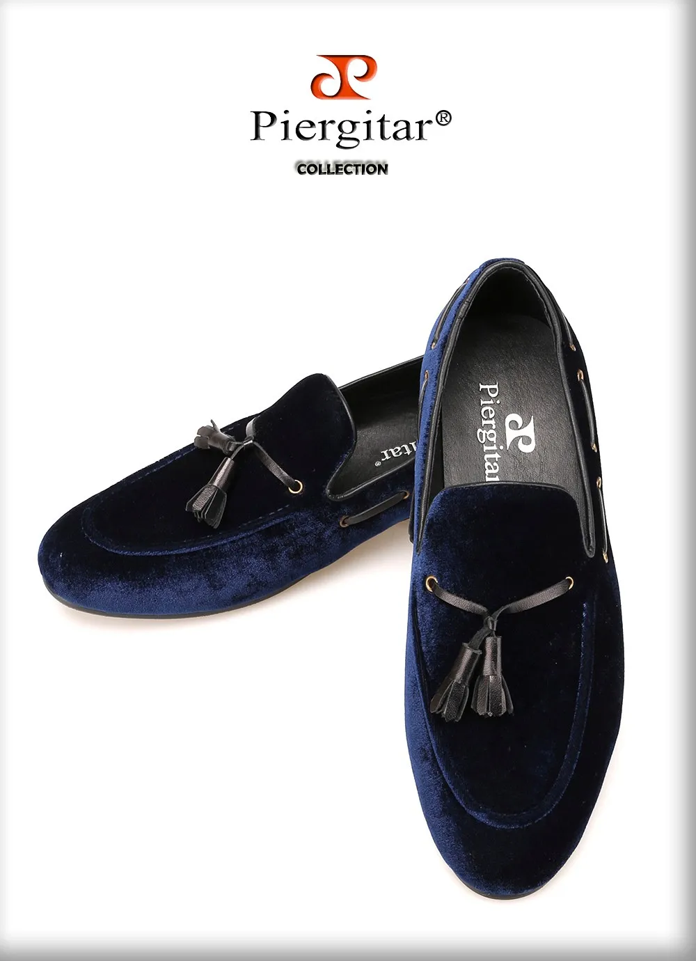 Темно-синяя кожаная мужская обувь ручной работы с кисточками Мужская обувь для вечеринки и свадьбы мужские бархатные лоферы на плоской подошве для банкета, размеры США 4-17