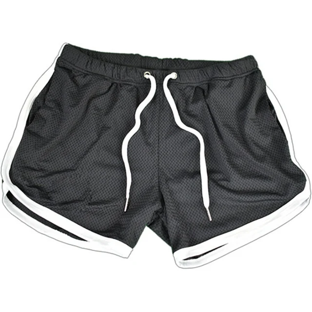 US $3.06 Men Bodybuilding Shorts Fitness Gym Running Jogging Clothing Athletics Net Solid Outdoor Shorts