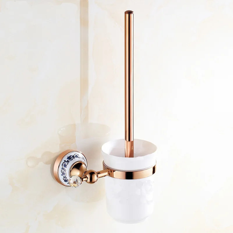 1 Pcs European Antique Rose Toilet Bowl brush holder Blue and White