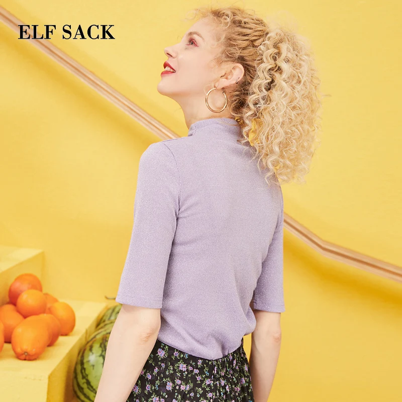 ELF SACK 2019 Spring New Elegant Sweater Woman Hand Knitted Turtleneck Solid Female Pullovers Half Streetwear Ladies Sweaters ELF SACK 2019 Spring New Elegant Sweater Woman Hand Knitted Turtleneck Solid Female Pullovers Half Streetwear Ladies Sweaters