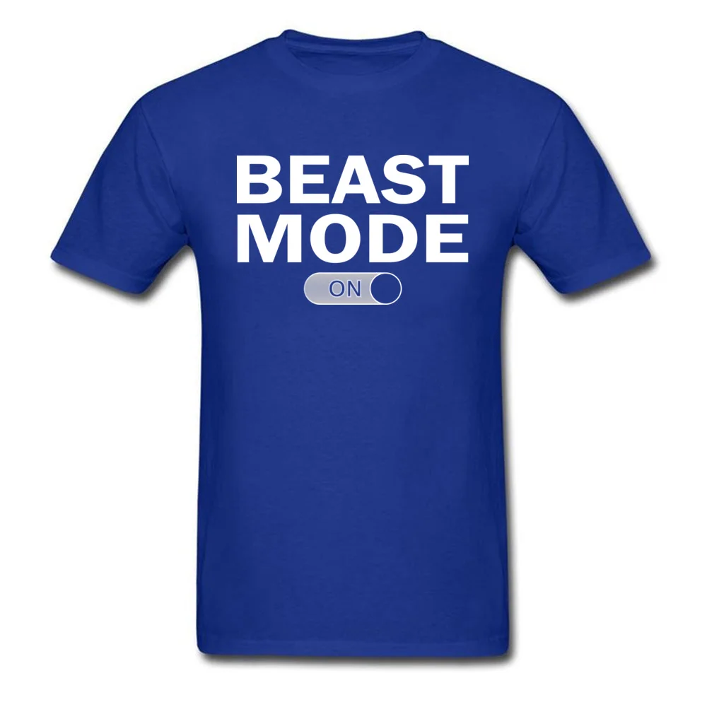 Family Beast Mode Normal Short Sleeve T-Shirt NEW YEAR DAY Round Collar 100% Cotton Tops Shirt for Men Tee Shirts Gift Beast Mode blue