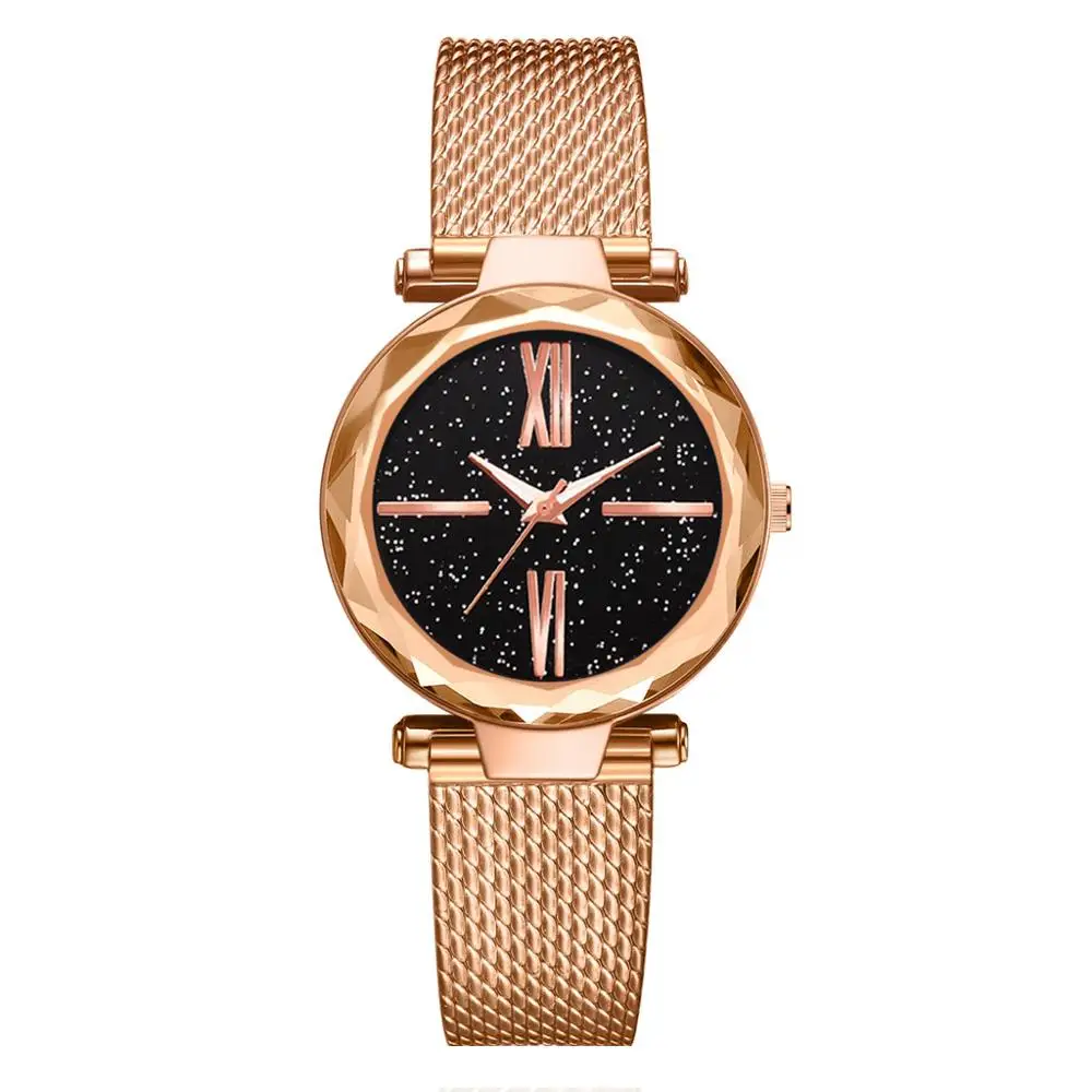 

Featured Women's Watches Luxury Starry Sky Dial Ladies Quartz Wristwatch Fashion Alloy Strap Clock Zegarki Damskie@50