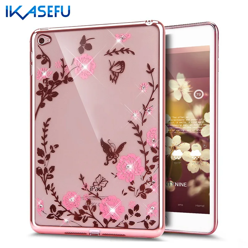 TPU Back Case Cover for iPad mini 4 mini 2 3 4 Air 2 Diamond Silicone Secret Garden Coque for