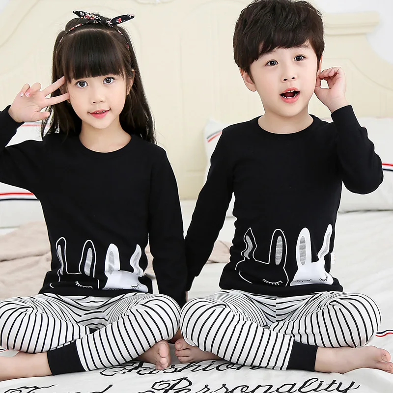 New Autumn Boys Girls Sleepwear Cartoon Pajamas Sets Long Sleeved Pyjamas Kids Children's Homewear Night Suit Pijama Infantil