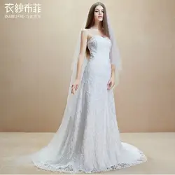 Бесплатная доставка халат де вечер casamento vestido де noiva 2016 новый горячий бинты лонг бисероплетение кружева свадебные Платья свадебные Платья