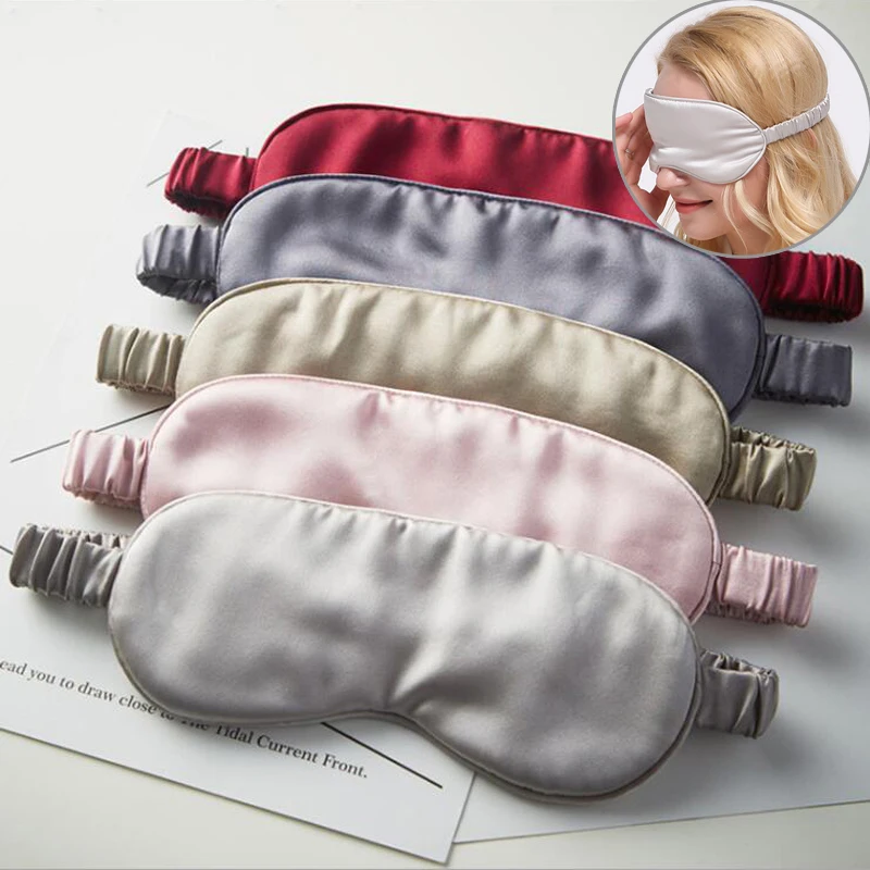 

100% Natural Pure Silk Sleep Eye Mask Eyeshade Sleeping Soft Eye Cover Patch for Travel Nap Women Blindfold Eyepatch 19 Momme