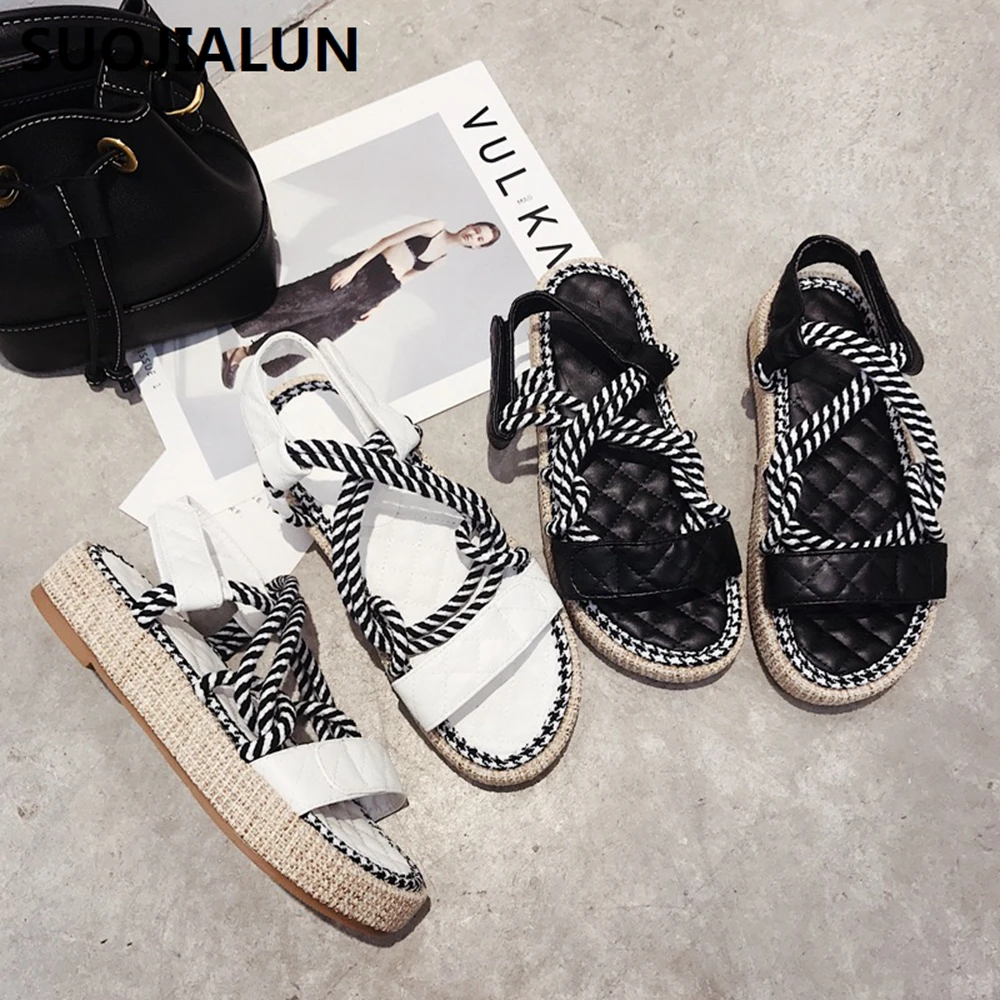 

Women Sandals Platform Fisherman Sandals Muffin Slippers Summer Beach PU Leisure Outdoor Shoes Open Toe Lace Up Sandalias