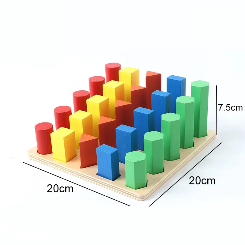 Wooden Montessori Toys Baby Colored Geometry Ladder Preschool Educational Learning Toys for Children Birthday Gift ME2264H