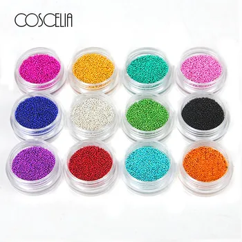 

12 Colors Micro Ball Micro Crystal Nail Caviar Beads for Nails Supplies Nail Art Decorations Glitter Rhinestones For Nail Art