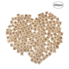 200 шт./компл. английских слов деревянные буквы алфавита Плитки черный Scrabble буквы и цифры для ремесел леса