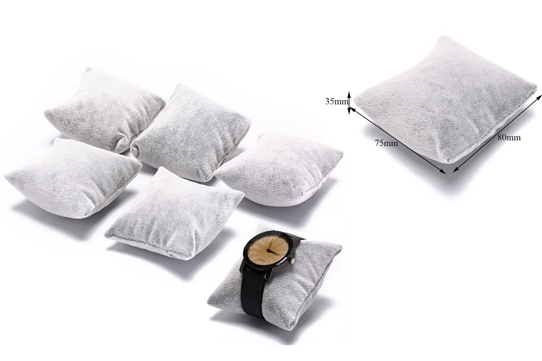 

5pcs Velvet & Cotton Bracelet Bangle Watch Pillow Holder For Jewelry Watches Case Box Jewelry Packaging & Display