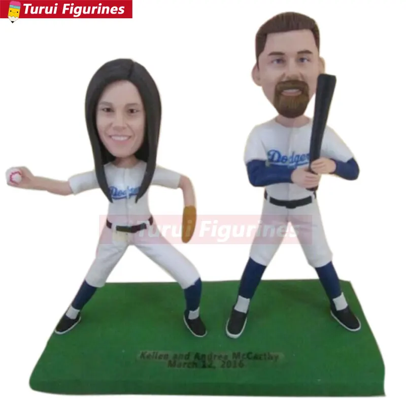 Bobblehead девушка бойфренд юбилей подарок Персонализированные глиняные фигурки на