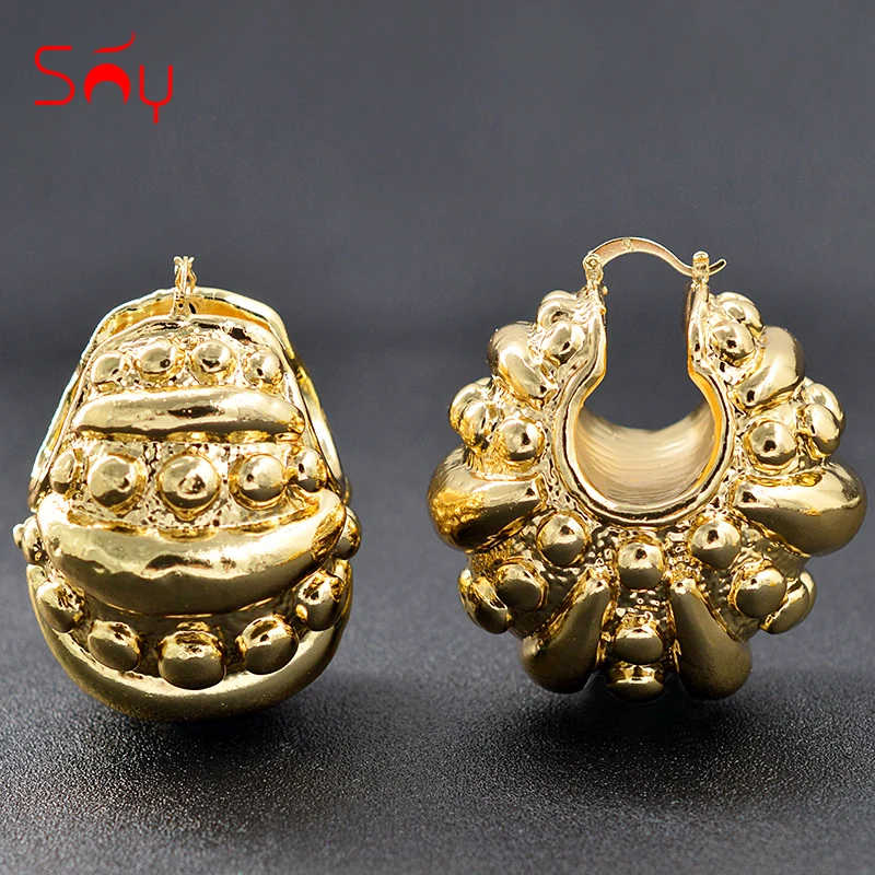 

Sunny Jewelry Fashion Big Hoop Earrings For Women High Quality Jewelry Flower Earrings For Party Wedding Copper Jewelry Findings