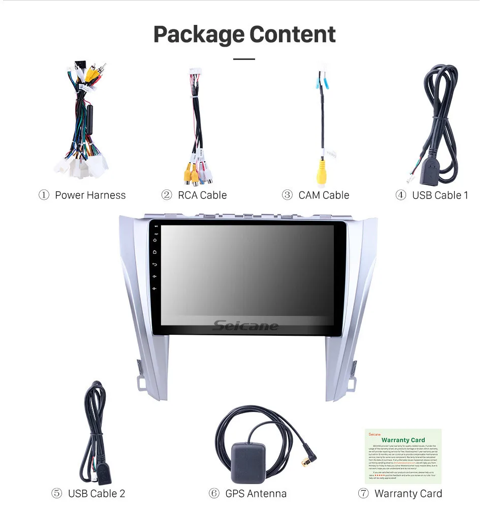 Top Seicane android car gps multimedia player For Toyota Camry 2015 2016 2017 car wifi navigation radio video audio player 2 din 19