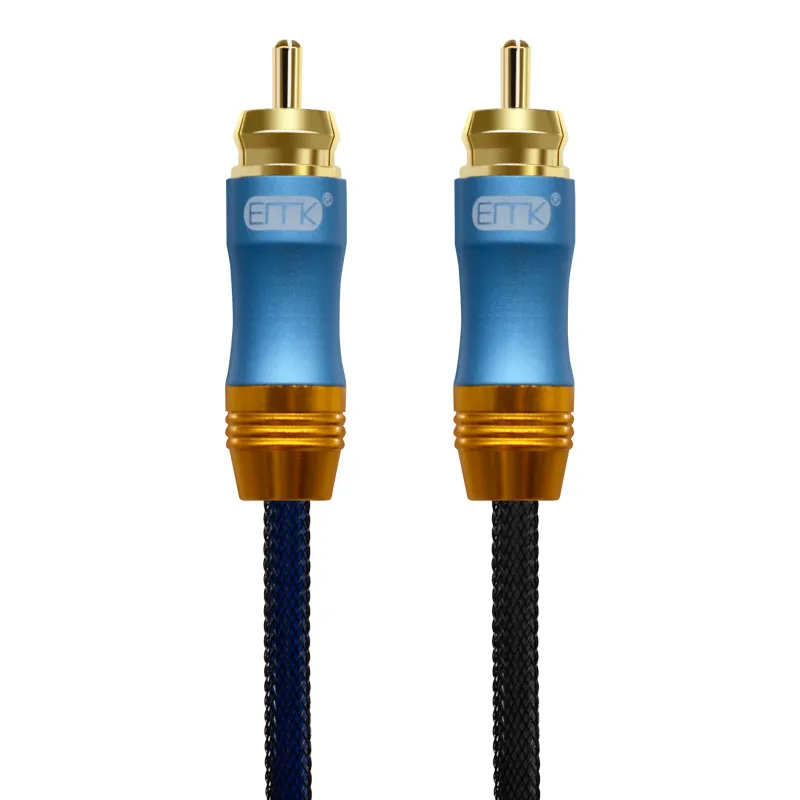 EMK OD 10mm RCA Cable Stereo Audio RCA to RCA Male to Male Coaxial cable for TV Amplifier Home Theater DVD (10)