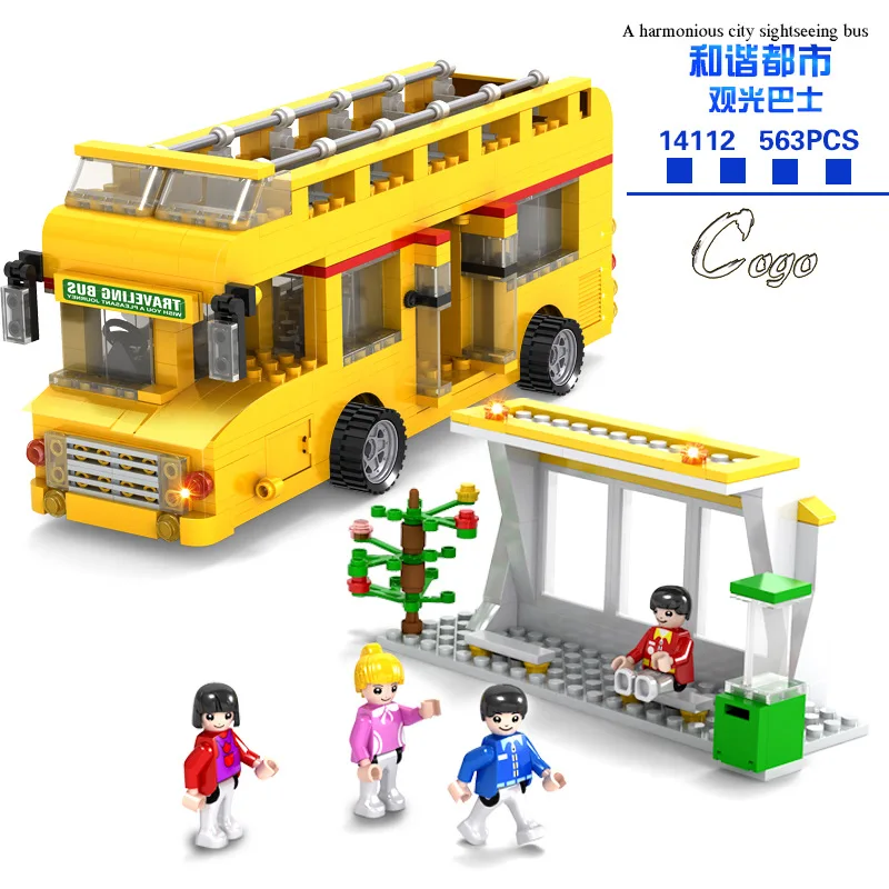 563Pcs City Sightseeing Bus Building Blocks Baby Educational Toys Urban City Series Super Big Diy Toys Children Best Gift 14112 baby-building-blocks : image 563Pcs City Sightseeing Bus Building Blocks Baby Educational Toys Urban City Series Super Big Diy Toys Children Best Gift 14112 baby-building-blocks