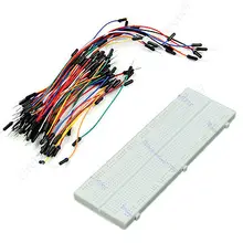 MB-102 830 Point Solderless PCB Breadboard + 65pcs Mix Color Jump Cable Wires