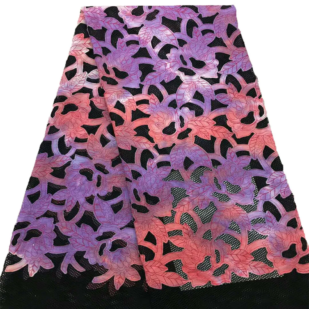 

African Lace Fabric 2018 Embroidered Nigerian Laces Fabric High Quality French Tulle Lace Fabric For Women,5Yards F703-1