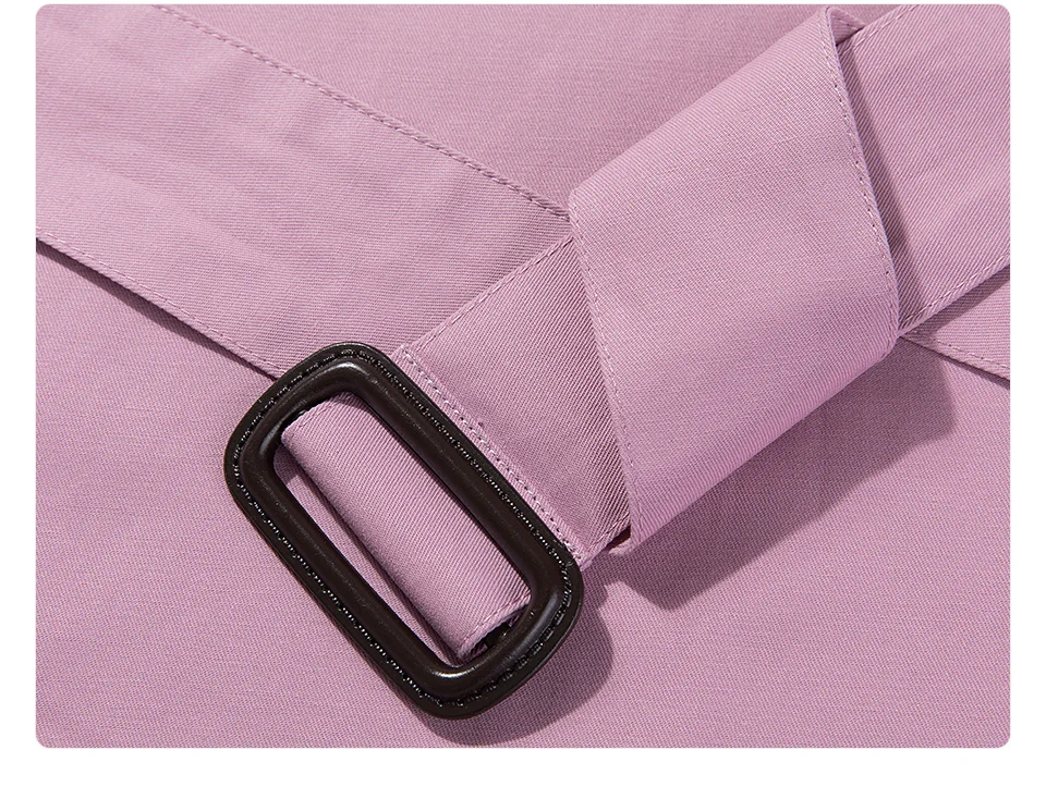 JAZZEVAR Новое поступление осенний топ фиолетовый тренч женский водонепроницаемый хлопок двубортный короткий стиль модная женская одежда 9010