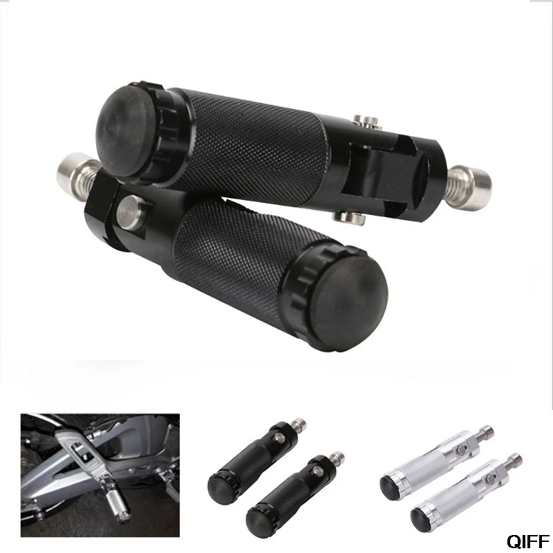 Drop ship& Wholesale Universal Motorcycle Racing Bike Folding Footrests Footpegs Foot Rest Pegs Rear Pedals Set Silver June 10