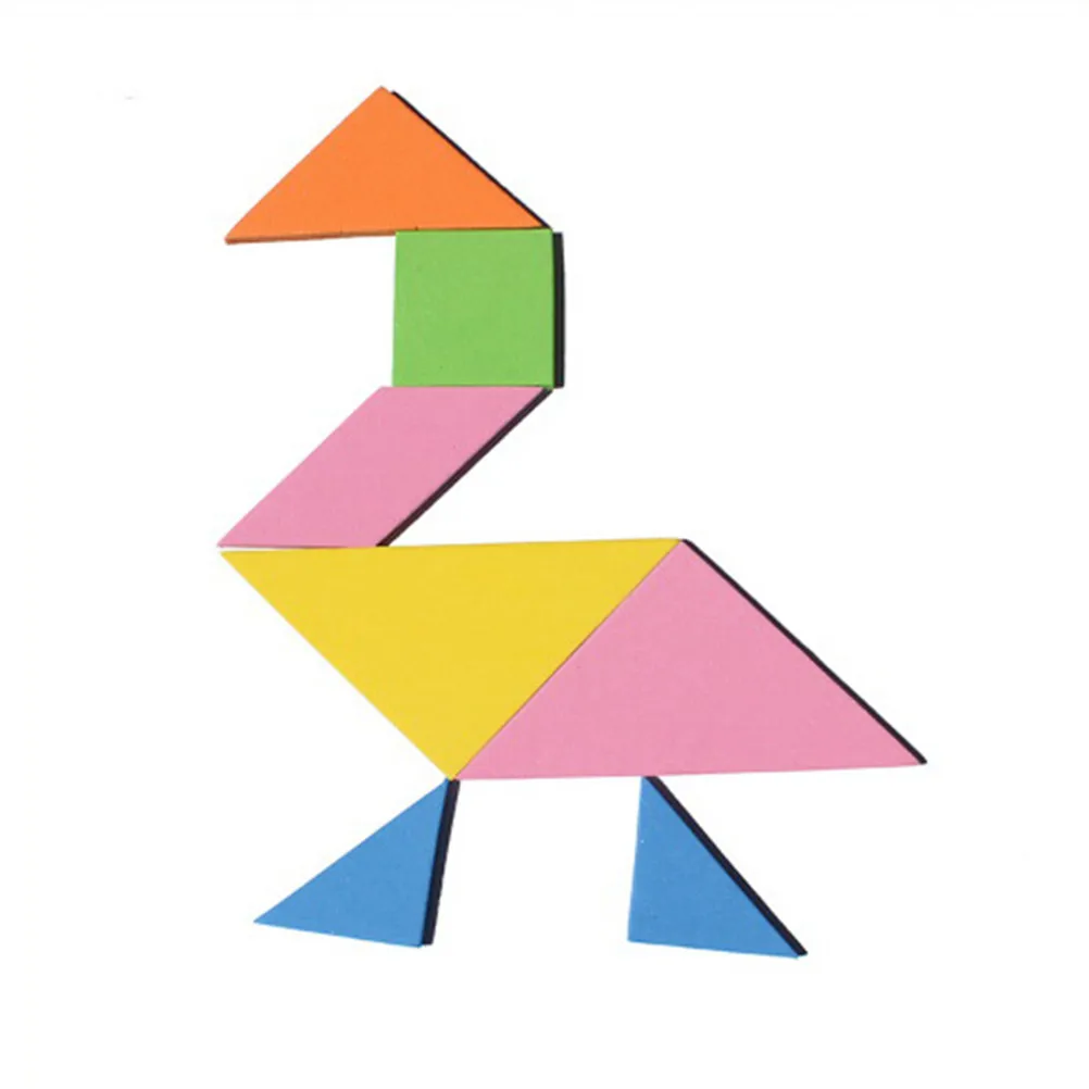 Деревянные Tangram 7 частей головоломки красочный квадрат IQ Игры Головоломка интеллектуальные Обучающие игрушки для детей размер: 9*9*0,4 см