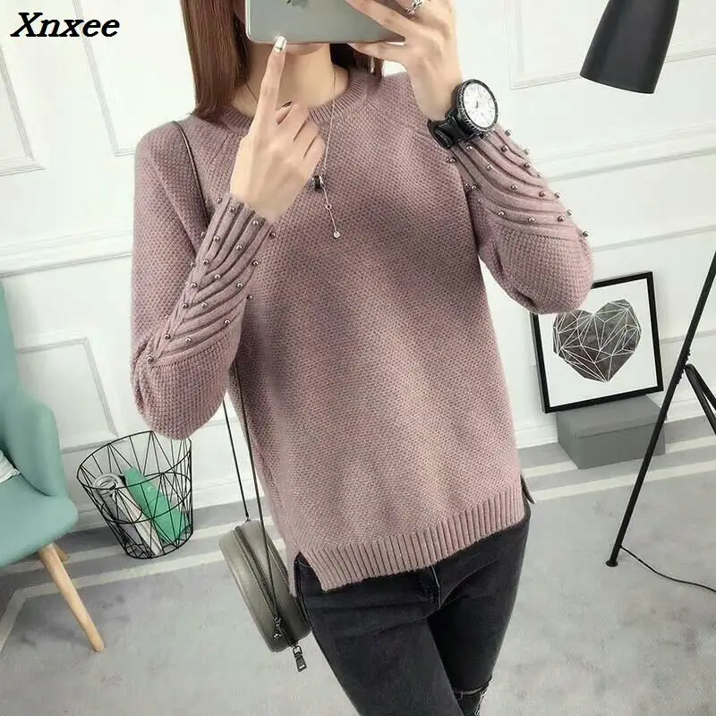 2018 Winter Women's Blouses Pullover Long Sleeve O-Neck Slim Women Knitted Sweater For Women Long Tops Xnxee 2018 Winter Women's Blouses Pullover Long Sleeve O-Neck Slim Women Knitted Sweater For Women Long Tops Xnxee