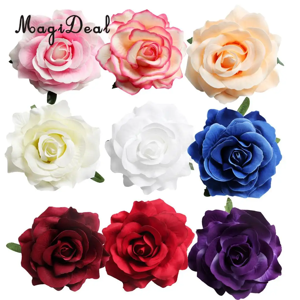 

MagiDeal Beautiful 10Pcs Artificial Silk Rose Buds Flower Head DIY for Wedding Dress Enterpiece Embellishments Craft 10 Colors