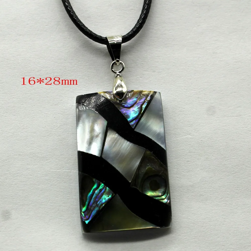 

Natural Abalone Shell Necklaces & Pendants Hexagon Stitching Flatback Colorful Shells Round Bead for Women DIY Jewelry