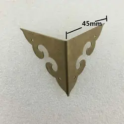 Латунные ножки 45 мм Боковой угол уголки для мебели треугольник филе подарок высококлассные декоративные лист медная Сумочка ластовица, 1 шт