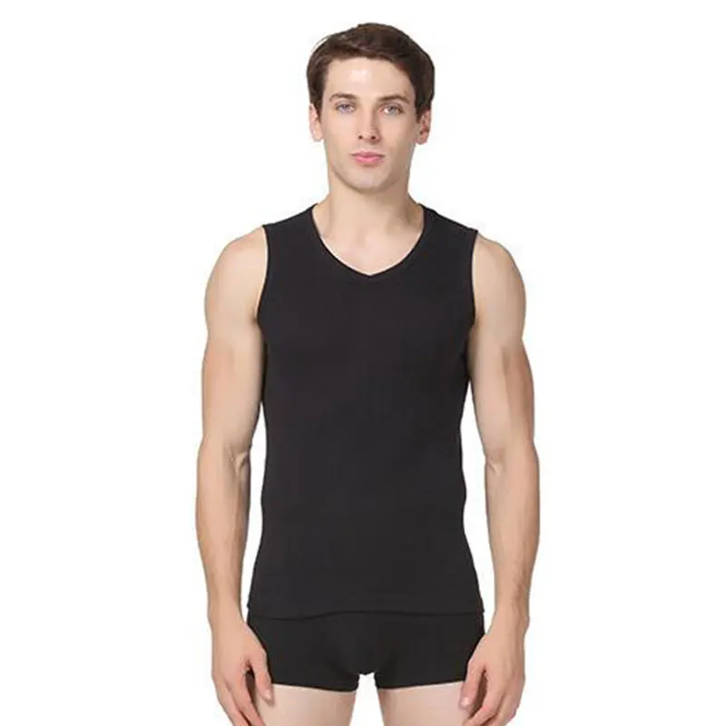 

Men's Close-fitting Tank Tops Fitness Elastic Casual O-neck Breathable H Type All Cotton Solid Undershirts Male Tanks