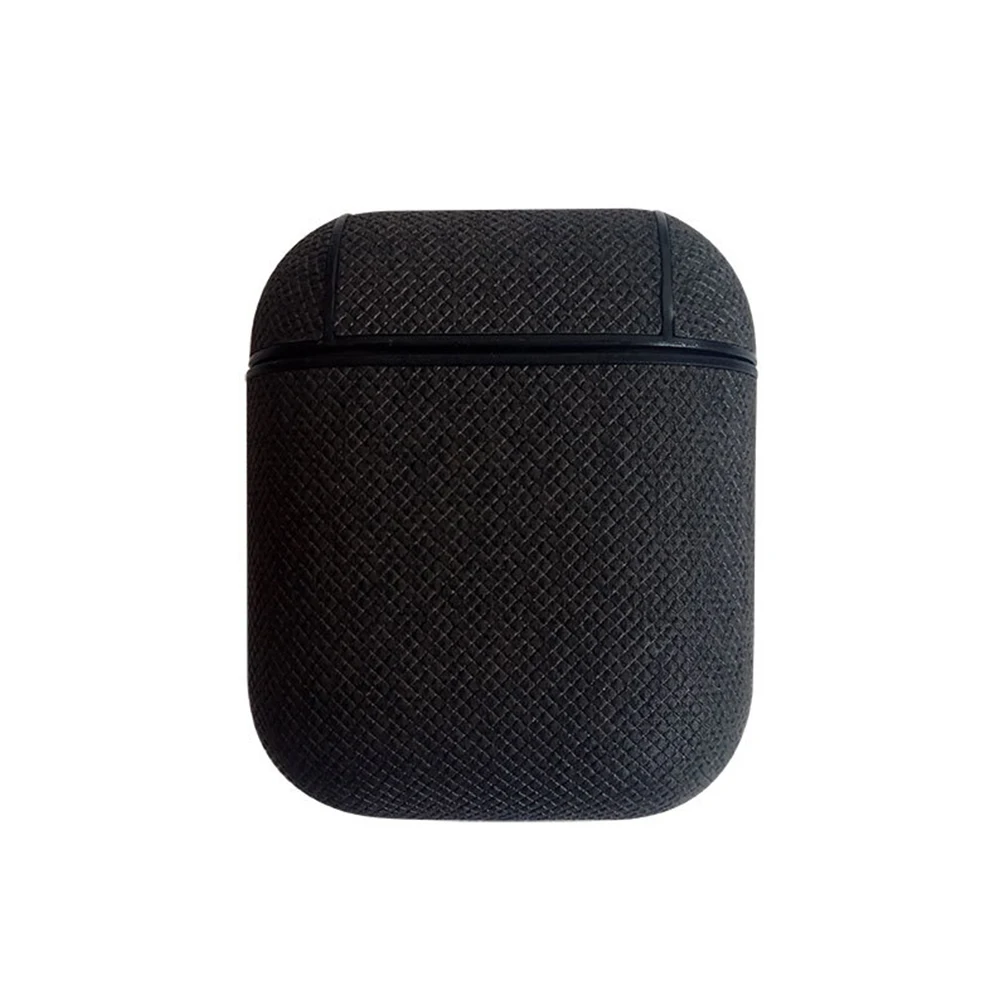 Чехол для наушников из искусственной кожи с Bluetooth для Airpods, тонкий противоударный защитный флип-чехол для наушников Airpods, беспроводная зарядная коробка - Цвет: Black