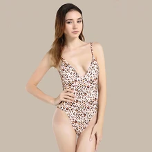 Leopard Swimwear Women Tie Front Cutout One Piece Swimsuit Sexy Scoop Neck Hollow Out Padded Women's Swimming Suit bikini 2019 Leopard Swimwear Women Tie Front Cutout One Piece Swimsuit Sexy Scoop Neck Hollow Out Padded Women's Swimming Suit bikini 2019