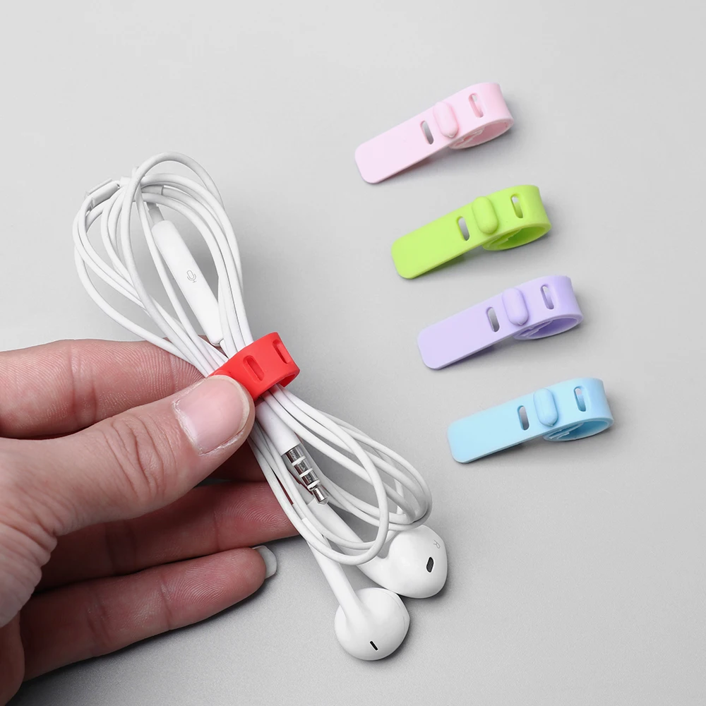 Wire Cable Winder Cord Line 10pcs//pack Plug Cable Bobbin Winder Clip Earphone