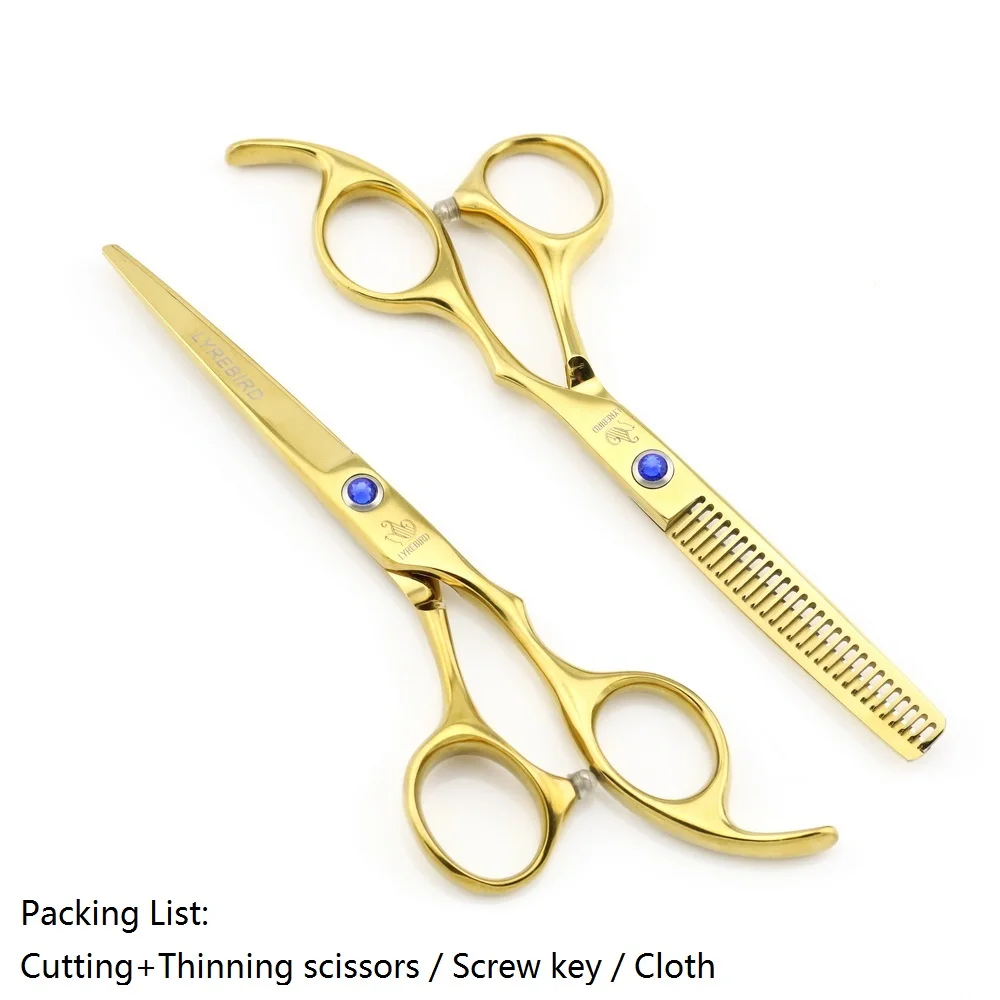 Hair Scissors 6 INCH Hairdressing Scissors Golden Hair Cutting Shears