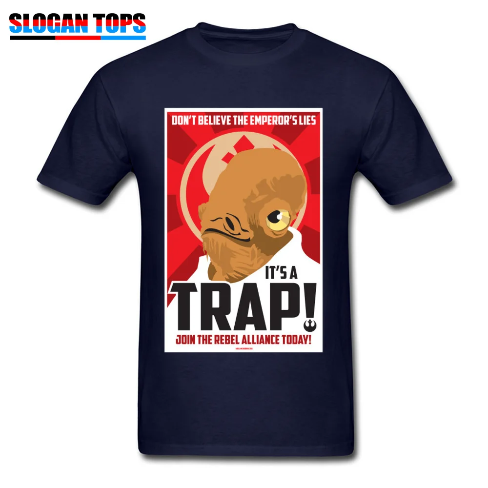 Звездные войны, футболка для мужчин, забавная футболка, Admiral Ackbar Its A Trap, топы, постеры, футболки, хлопок, Мужская одежда, присоединяйтесь к Rebel Alliance - Цвет: Navy