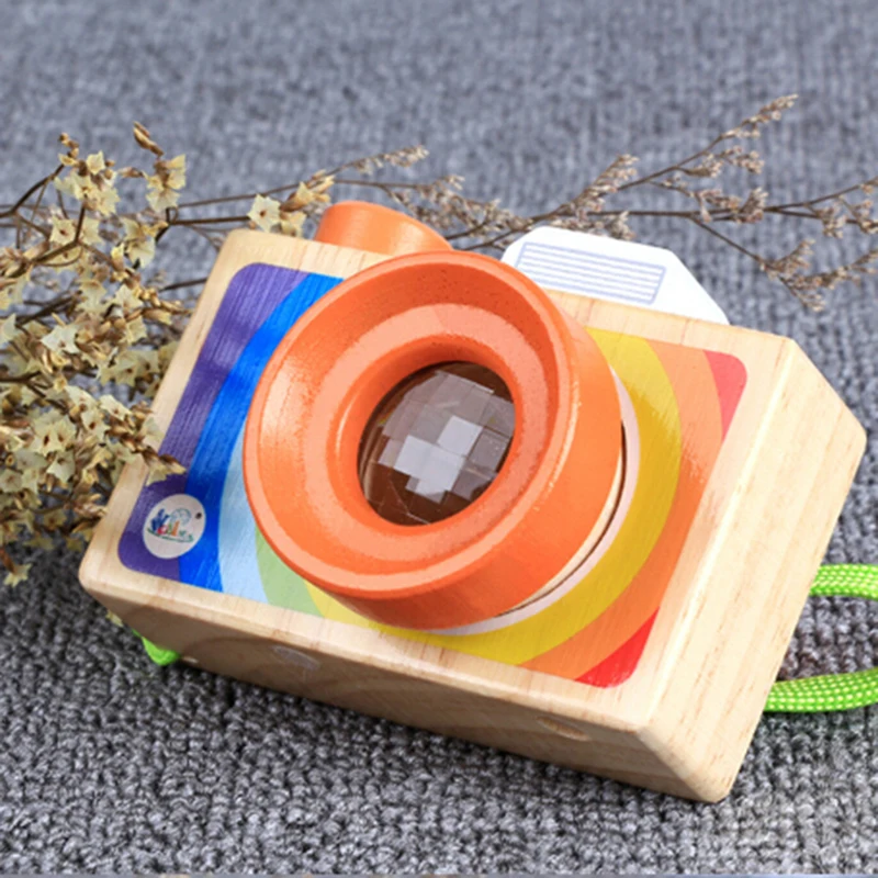 

Toy Camera Cute Cartoon Baby Wooden Toy Kid Christmas Birthday Room Decor Photography Wooden Camera Gift Playing House Tool
