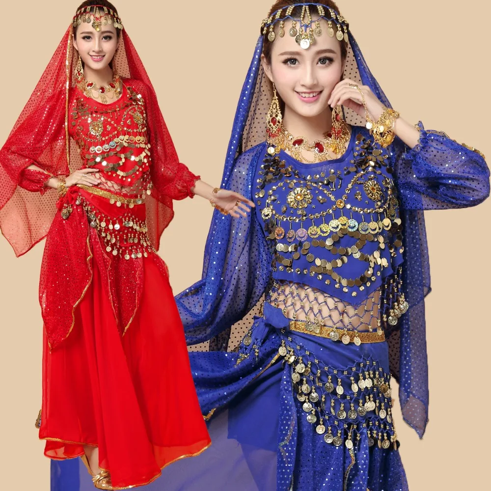 Oriental Bollywood Indian Belly Dance Costumes 7pcsset Women Dancing 