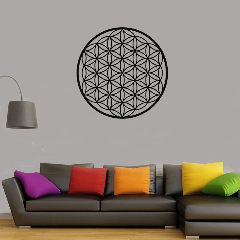 

Flower of Life Murals Decorative Wall Sticker Bohemian Style geometric pattern mandala wall decal vinyl Home Decor decals G727